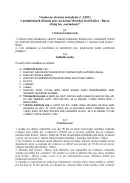 Všeobecne záväzné nariadenie č. 2/2011 o podmienkach