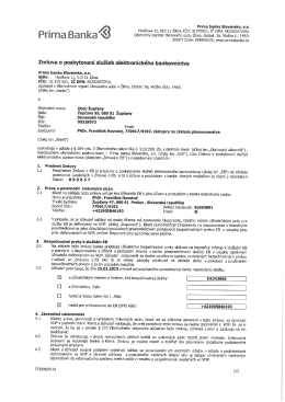 Zmluva o poskytovaní služieb elektronického bankovníctva