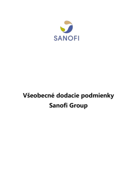 Všeobecné dodacie podmienky Sanofi Group