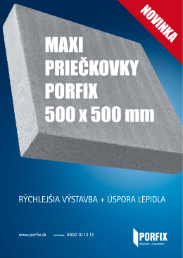 MAXI PRIEČKOVKY PORFIX 500 x 500 mm