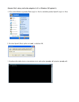 Návod na zistenie MAC adresy (Windows XP)