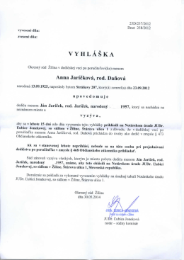 vYHLÁŠKA