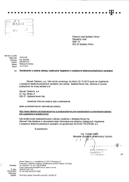 Oznámenie 15.10.2012