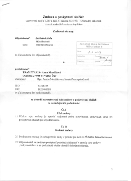 Zmluva o poskytnutí služieb - Základná škola, Nižná brána 8