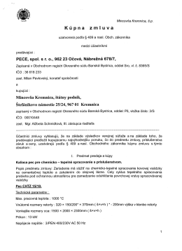 Kúpna zmluva - Mincovňa Kremnica