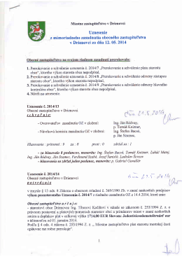Uznesenie z mimor.zas. 12.5.2014