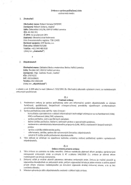 Zmluva o správe počítačovej siete uzatvorená medzi:
