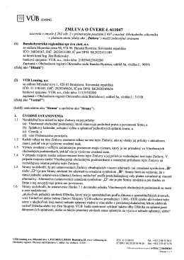 zMLUvA o ÚVERE č. 611047 - Banskobystrická regionálna správa