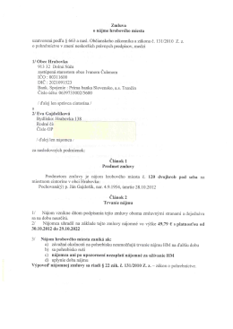 zmluva o nájme hrobového miesta č. 120