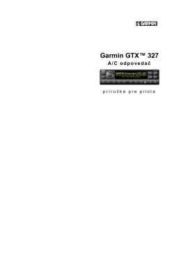 Garmin GTX 327 - príručka pre pilota