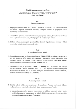 Stat&uacute;t propagačnej s&uacute;ťaže