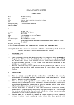 Zmluvy o realizacii investicie – zverejnene dna