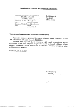Vypoved zmluvy - ŠI Považská 7