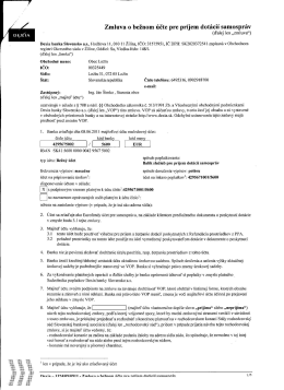 zmluva o beznom ucte pre prijem dotacii samosprav