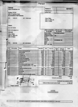 Adam slodič&aacute;k A.s. Fakt&ldquo; č` 031/011