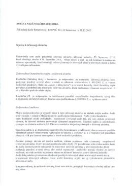Spr&aacute;vy aud&iacute;tora Z&Scaron; Semerovo