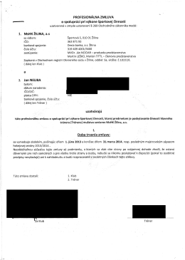 O spolupr&aacute;ci pri v&yacute;kone &scaron;portovej činnosti