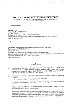 Zmluva o nájme nebytových priestorov