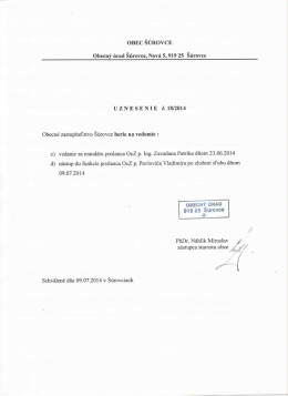 Uznesenie k zápisnici č. 3-2014