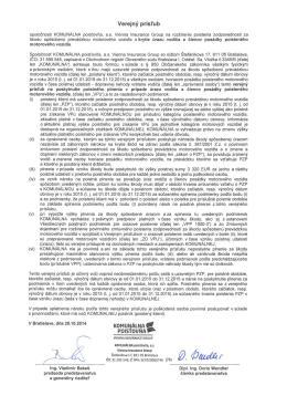 Verejný prísľub - Komunálna poisťovňa