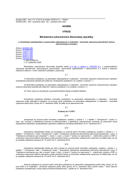 44/2008 VÝNOS Ministerstva zdravotníctva Slovenskej republiky