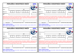 Přihláška k registraci