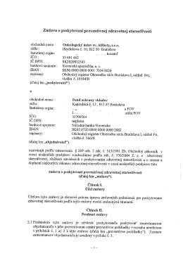 Zmluva o poskytovaní preventívnej zdravotnej starostlivosti