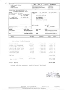 Dodávateľ: F A K T Ú R A č is LO: 20140419 Pavol Kováčik