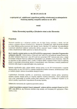 MEMORANDUM - Združenie miest a obcí Slovenska