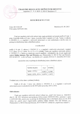Cenov&eacute; rozhodnutie &Uacute;RSO o maxim&aacute;lnych cen&aacute;ch za pr&iacute;stup do