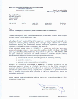 žiadosť o zverejnenie oznámenia pre schválené miestne akčné