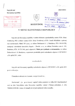 3Sž/14/2011 - Rada pre vysielanie a retransmisiu