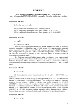 Uznesenia 26 - Obec Jarovnice