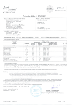 Protokol o skúške č. 27803I2012