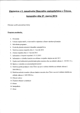 Z&aacute;pisnica z 2. zasadnutia Obecn&eacute;ho zastupiteľstva v