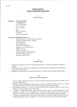 Kúpna zmluva podľa Obchodného zákonníka
