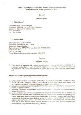 Zmluva - ochrana pred požiarmi