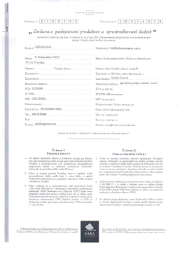 &bdquo; Zmluva O poskytovan&iacute; produktov a sprostredkovan&iacute; Služieb &ldquo;