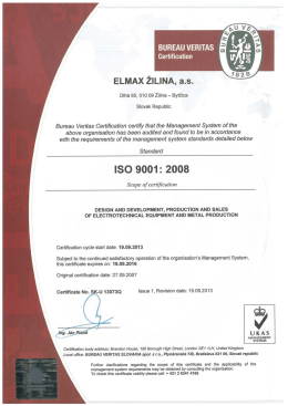 ISO 9001 - elmax zilina