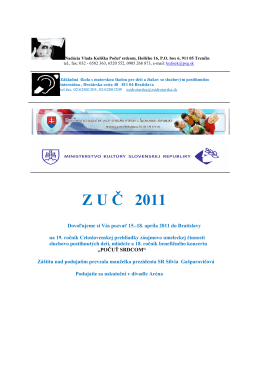 Pozvanka na ZUČ 2011 - Základná škola s materskou školou pre