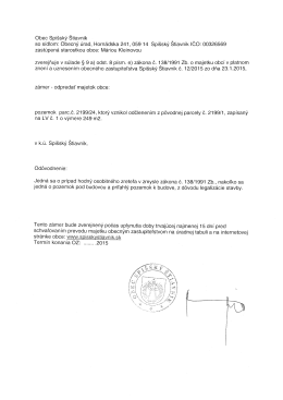 Zámer – odpredaj majetku obce