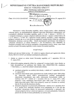 / MINISTERSTVO VNÚTRA SLOVENSKEJ