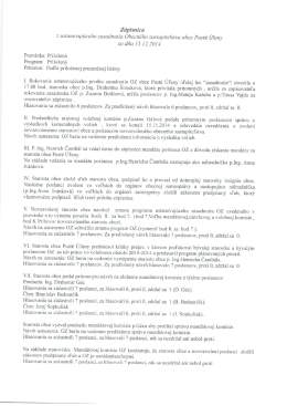 Z&aacute;pisnica z ustanovuj&uacute;ceho OZ 2014