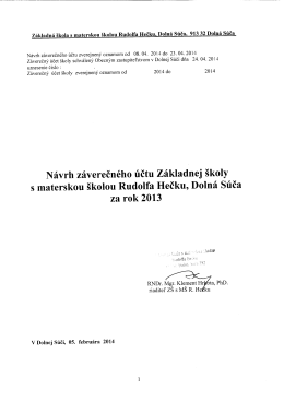 Základná škola s materskou školou Rudolfa Hečku. Dolná Súča