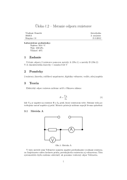 Úloha č.2 – Meranie odporu rezistorov