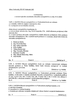 Uznesenia zo zasadnutia ustanovujúceho