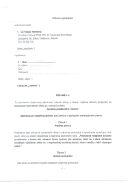 Zmluva o spolupr&aacute;ci s OZ Hospic Harm&oacute;nia