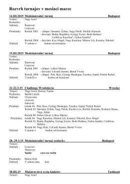 rozvrh plánovaných turnajov v marci 2014 - fencing