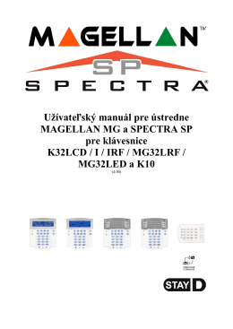 Užívateľský manuál SPECTRA SP a MAGELLAN MG