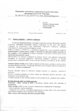 Domáce zabíjačky - žiadosť o súčinnosť